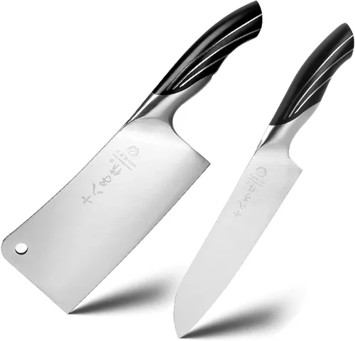 Miniatura 10 de Juego de cuchillos de cocina SHI BA ZI ZUO, cuchillo de carne, cuchillo de chef, cuchillo santoku profesional con mango de diseño ergonómico