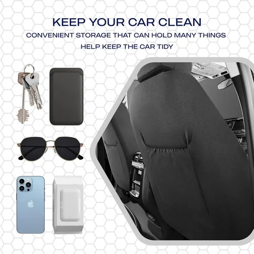Miniatura 7 de Skechers Fundas de asiento de espuma viscoelástica y refrigeradas por aire, cuero premium con malla EVA, fundas de asiento de automóvil