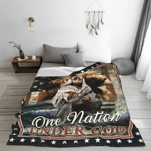 Miniatura 5 de Manta cristiana de Jesús con diseño de león de Cristo Jesús, manta decorativa de león de Judá, regalos para niñas y niños, ropa de cama de invierno