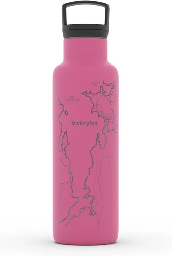 Miniatura 124 de Well Told Botella de agua aislada con mapa de Washington DC grabado, botella de acero inoxidable grabada (21 onzas, blanco) botella aislada de mapa