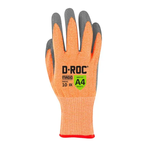 Miniatura 4 de MAGID D-ROC DX Technology - Guantes de trabajo con revestimiento de palma de poliuretano, resistentes a cortes, talla 9/L (12 pares)