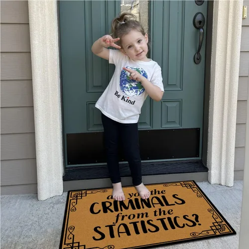 Miniatura 2 de Tapete de bienvenida de interior con texto en inglés "Are You The Criminals", tapete antideslizante para puerta delantera, 30 x 18 pulgadas