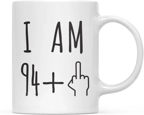 Miniatura 20 de Andaz Press Divertida taza de café de 11 onzas, regalo de broma de cumpleaños, I Am 49 + 1 dedo medio, 1 paquete, ideas de regalo de cumpleaños 50