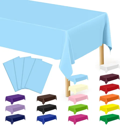 Miniatura 84 de Suministros de regreso a clases, 2 manteles de 108 x 54 pulgadas, manteles desechables coloridos para el primer día de escuela, rectangular