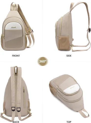 Miniatura 6 de LOVEVOOK - Mochila tipo bandolera para mujeres, convertible a bandolera cruzada, pequeño bolso para pañales, mochila resistente al agua