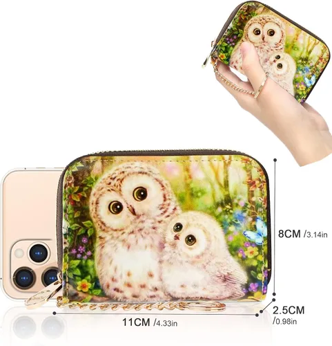 Miniatura 5 de APHISON - Tarjetero con protección RFID, carteras , funda para tarjetas de cuero con cremallera para mujerniñacaja regalo