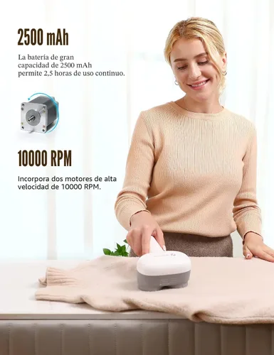 Miniatura 3 de VASSON Afeitadora de Tela, Removedor de Pelusas Eléctrico, Afeitadora de Pelusas Recargable, Afeitadoras de Suéter para Eliminar Pelusas, Gran