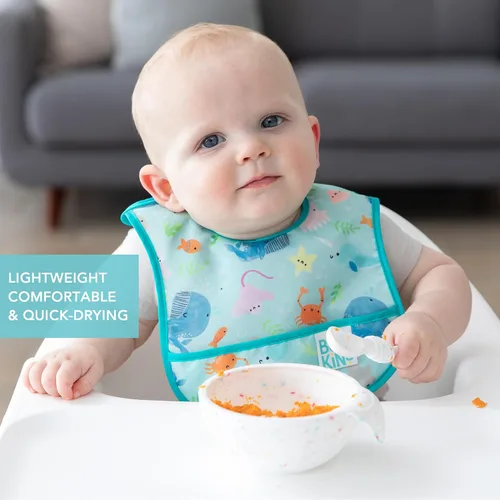 Miniatura 4 de Bumkins Baberos, para bebé niña o niño, bebé de 3 a 9 meses, esencial imprescindible para comer, alimentar, suministros de destete para bebés, tela