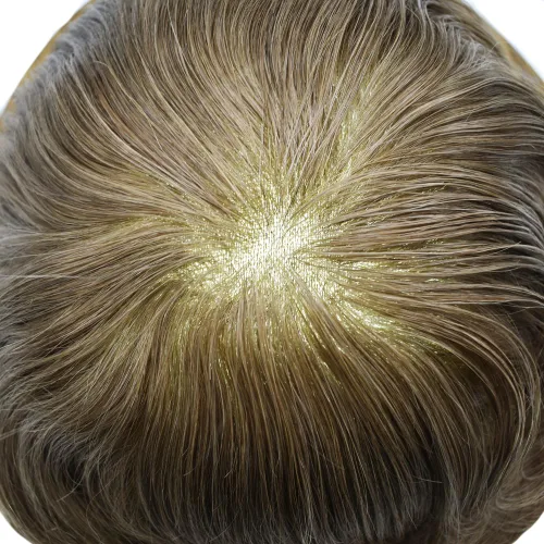 Miniatura 3 de Toupee para hombres Sistema de reemplazo de cabello humano real duradero invisible para hombre Toupee Hair Piece para hombres Poly Men Sistema