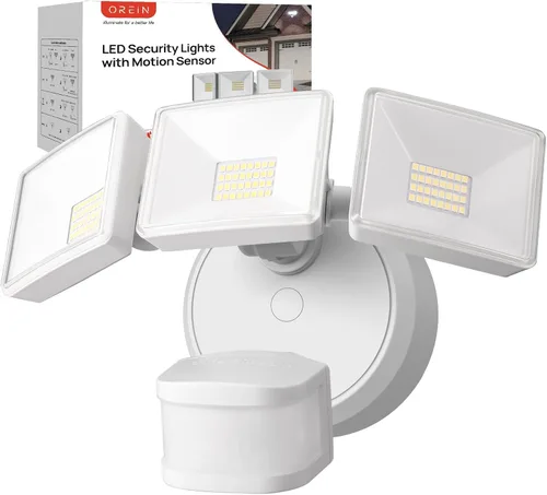 Miniatura 12 de OREiN Luz de inundación con sensor de movimiento al aire libre, luz de seguridad LED de 26W 3500LM, detección de 240° 40 pies, modos de anochecer a