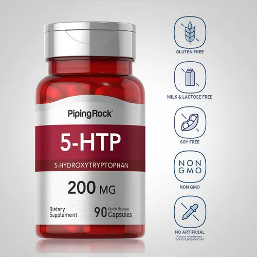 Miniatura 3 de Piping Rock Suplemento 5-HTP 200 mg 90 Cápsulas 5-Hidroxitriptófano de extracto de Griffonia Simplicifolia Sin OMG, sin gluten