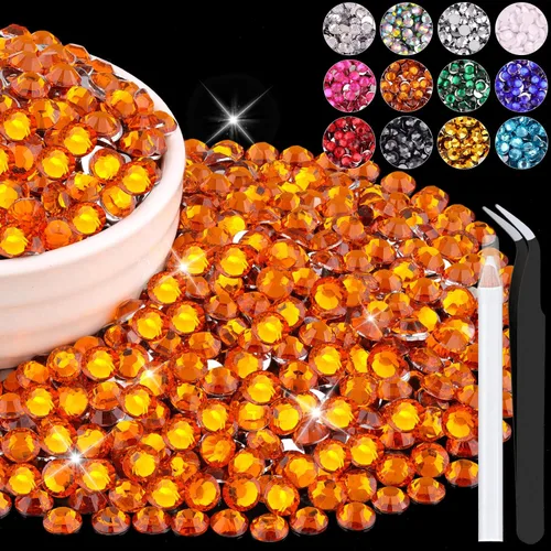 Miniatura 24 de 12000 diamantes de imitación de resina de 0.079 pulgadas a granel para manualidades (transparente), cristales deslumbrantes con parte trasera plana