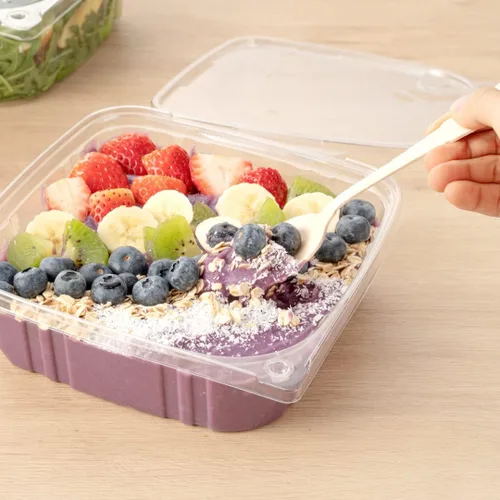 Miniatura 5 de Restaurantware Tamper Tek - Contenedores para llevar de 48 onzas, 100 recipientes a prueba de manipulaciones, tapa con bisagras, recipientes