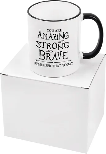 Miniatura 8 de Cabtnca Taza de café inspiradora - You're Amazing And Strong And Brave, regalo fuerte para mujer, regalo de agradecimiento para hombres, 11 onzas