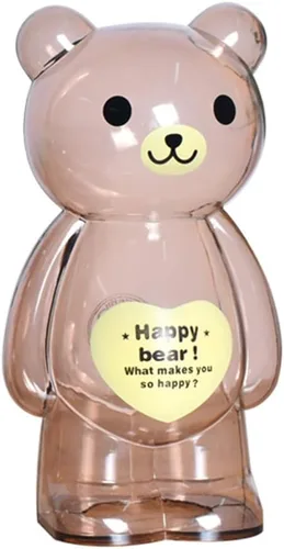 Miniatura 7 de DreamsEden Bonita alcancía de oso, pequeña caja de monedas de plástico para dinero, 5.9 pulgadas de alto