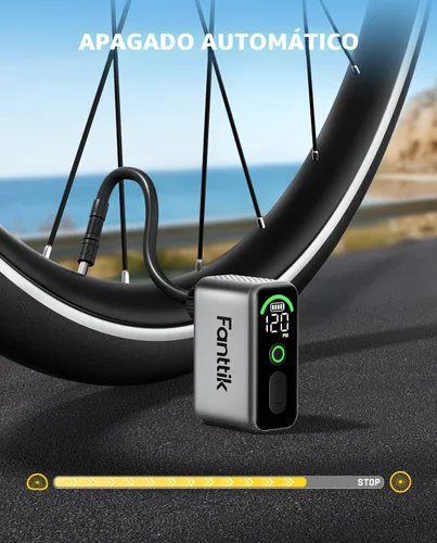 Miniatura 4 de Fanttik X10 Ace Tiny Mini bomba eléctrica para bicicleta, bomba de aire compacta de 120 PSI con válvula Presta y Schrader, bomba eléctrica