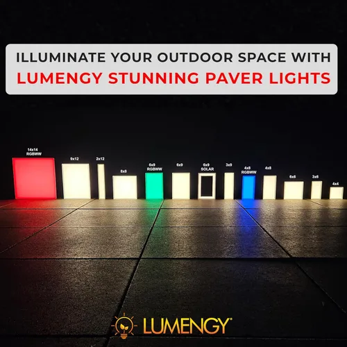 Miniatura 9 de LUMENGY Luz de pavimentadora de 4 x 8 pulgadas (3.93 x 7.87), 2700 K blanco cálido, iluminación de ladrillo sin reflejos para entradas, pasarelas