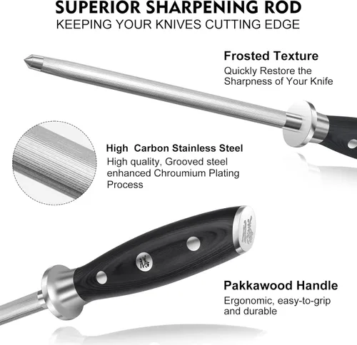 Miniatura 5 de Juego de cuchillos de cocina de Damasco SHAN ZU, juego de 7 piezas de cuchillos profesionales para chefs, cuchillos de acero Super Steel 10Cr15CoMoV