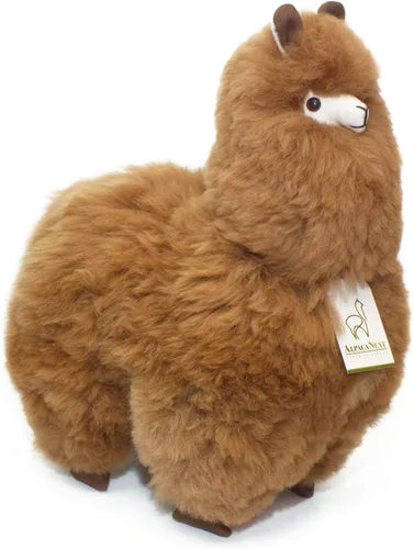 Miniatura 13 de Alpaca Animal de Peluche – 9 pulgadas. Linda Alpaca de Peluche Suave y Abrazable, Juguete de Alpaca de Peluche Hecho a Mano con Pelo Natural de Beige