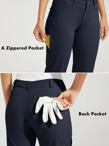 Miniatura 6 de Willit - Pantalones de golf para mujer, elásticos, de secado rápido, ligeros, estilo informal, con bolsillos, resistentes al agua