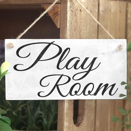 Miniatura 2 de Meijiafei Play Room - Letrero de PVC vintage de 10 x 5 pulgadas