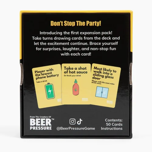 Miniatura 2 de Beer Pressure Paquete de expansión #1 - Juego de cartas para beber para fiestas y noches de juegos. El regalo perfecto para fiestas