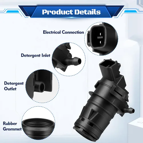 Miniatura 5 de 85330-60190 Bomba para Lavaparabrisas, Compatible con Toyota Lexus Mazda Honda Scion, Reemplaza OEM 85330-21010 85330-AE010 85330-60180