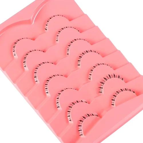 Miniatura 6 de 7 pares de pestañas inferiores con banda transparente, aspecto natural, estilo manga japonés, con pinchos, anime, pestañas inferiores dramáticas A01