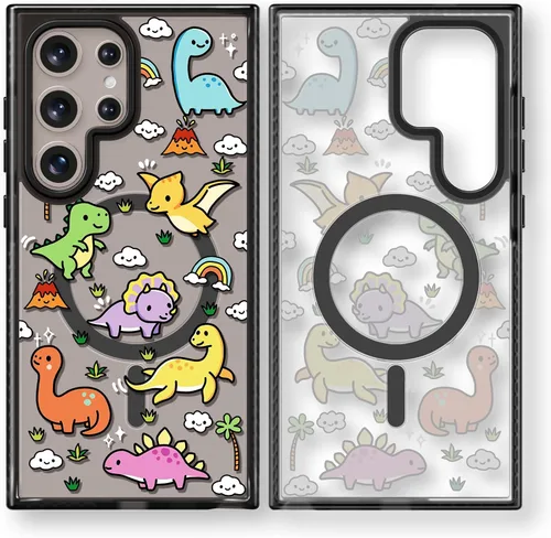 Miniatura 126 de Rosarnnah Funda compatible con Samsung Galaxy S24 Ultra, bonita estética, a la moda, divertida funda con estampado de gatito y gato, duradera a