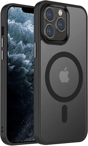 Tigowos Magnetic Guardian - Funda diseñada para iPhone 11 Pro [probada en caídas de grado de 10 pies y compatible con MagSafe] Funda delgada Negro