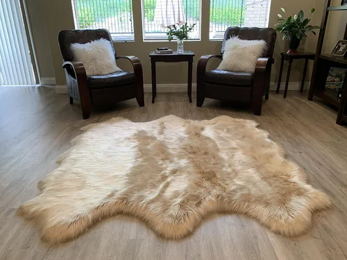 Miniatura 93 de LAMBZY Alfombra de pelo de oveja sintética, hipoalergénica, súper suave, sedosa para sala de estar, habitación de los niños, sofá