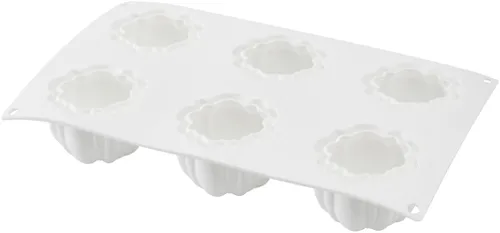 Miniatura 10 de Restaurantware - Molde para pastel de calabaza de 6 cavidades de Pastel, 1 molde de calabaza 3D listo para horno - Molde de silicona blanca