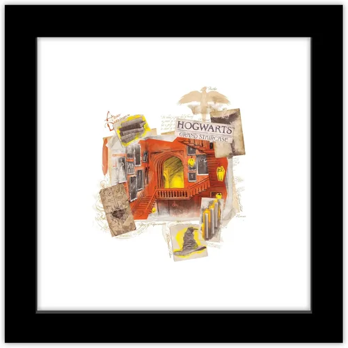 Trends International Gallery Pops Harry Potter - Póster de pared de Hogwarts Grand Staircase, 12 x 12 pulgadas, versión enmarcada en negro Versión