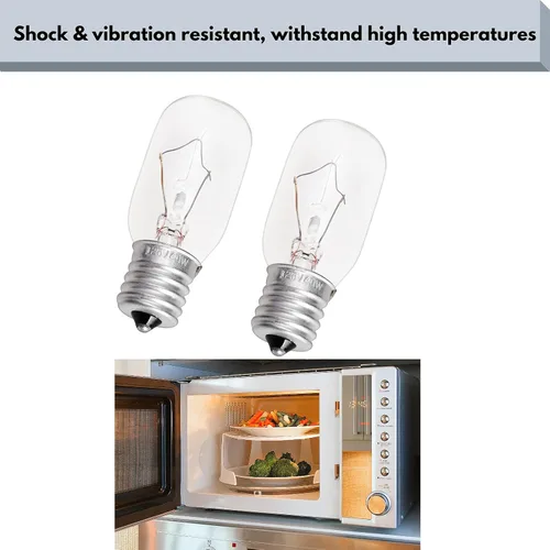 Miniatura 4 de Paquete de 5 bombillas para microondas GE WB36X10003 - Base E17 130V 40W Bombilla de microondas para horno microondas GE Maytag Frigidaire Kenmore