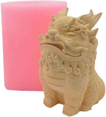 Oso hecho a mano vela decoración cilíndrica vela molde resina epoxi aromaterapia yeso hormigón escultura molde silicona