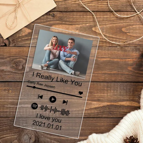 Miniatura 4 de Spotif Glass Art - Álbum de fotos de acrílico personalizado para el día de la madre, 3.9 x 5.5 in