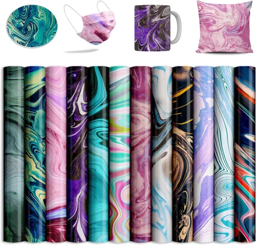 Miniatura 15 de Hojas de transferencia, papel de sublimación de acuarela, papel de transferencia para camisetas en blanco, vasos, tazas, 8 unidades, 12 x 12