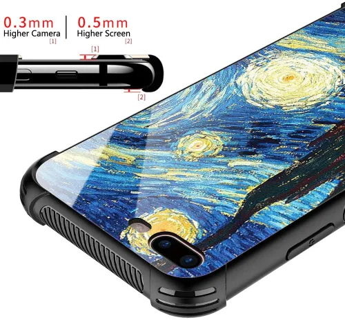 Miniatura 11 de Carcasa para iPhone 8 Plus, 9H de cristal templado para iPhone 7 Plus, para hombres y niños, diseño de patrón fresco a prueba de golpes, Grano