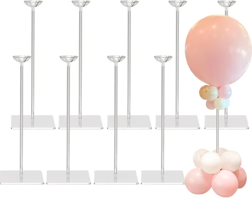 Miniatura 9 de TEKXYZ Soporte de globo acrílico transparente de 15.75 pulgadas de altura para decoración de centro de mesa, juego de 4