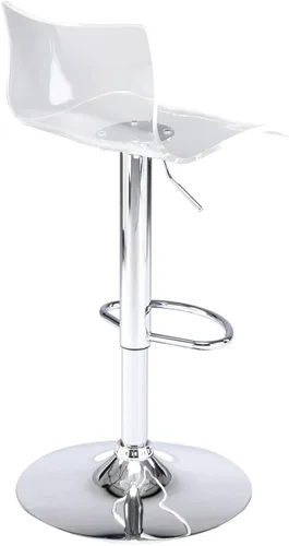 Miniatura 8 de Brage Living Taburetes de bar de acrílico con respaldo medio, juego de 2, taburetes de bar giratorios ajustables transparentes, sillas de bar