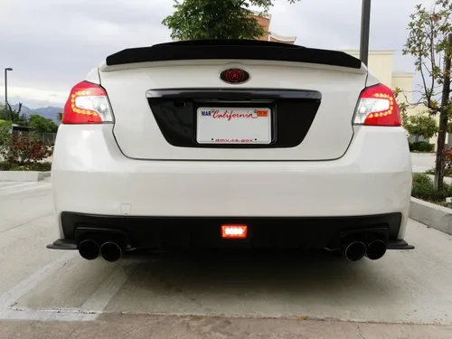 Miniatura 6 de iJDMTOY Lente transparente con reflector rojo 3 en 1 luz antiniebla trasera LED completa compatible con Subaru Impreza WRX/STI, Crosstrek, función