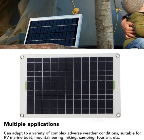 Miniatura 2 de Kit de controlador solar y panel solar MPPT de 30 A, cargador de panel solar de 12 V, 24 V, 50 W, cargador de batería para caravana, remolque