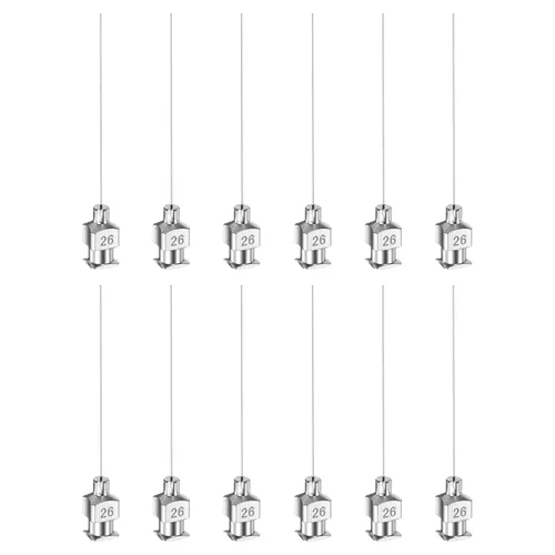 Miniatura 13 de HARFINGTON 12 agujas dispensadoras de acero inoxidable calibre 17, 1 1/2 pulgadas, tubo de aguja de pegamento de metal, puntas romas, Luer Lock