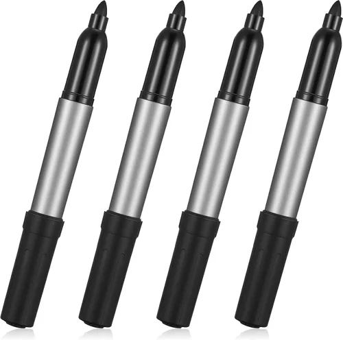 Tinlade Paquete de 4 marcadores de etiqueta de oreja de ganado a granel, bolígrafo de marcado de tinta negra, bolígrafo de marcado de ganado