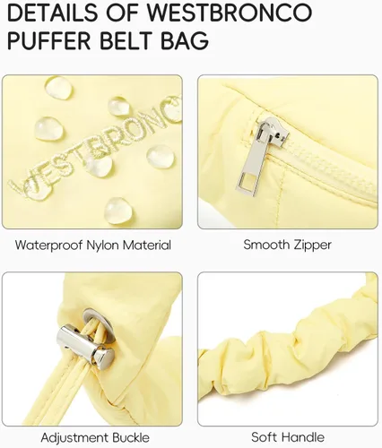 Miniatura 89 de WESTBRONCO Riñoneras para mujeres y hombres, bolsa para cinturón con bolsillos con cremallera, riñoneras modernas, bolsas cruzadas ligeras de 1