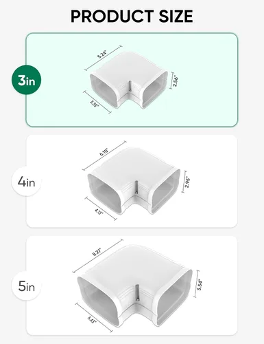 Miniatura 2 de 3 "Línea de codo plano conjunto piezas PVC accesorio para decorativo para mini división sin conductos, CA central y bombas de calor