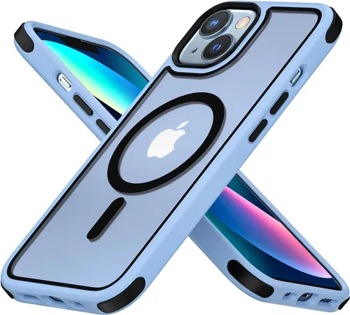 Miniatura 33 de Mobnano Funda para iPhone 13 Pro, compatible con MagSafe, funda transparente con anillo magnético, diseño multicolor protector a prueba de golpes