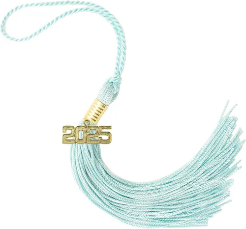 Miniatura 668 de Borla de graduación Aqua 2022, todos los colores escolares disponibles, fabricada en Estados Unidos