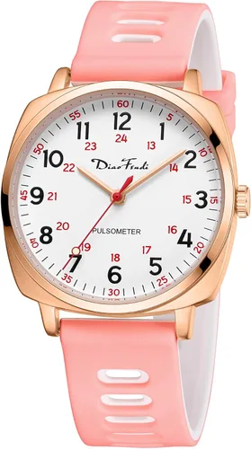 Diaofendi Reloj de enfermera impermeable para profesionales médicos, mujeres y hombres, 24 horas con segunda mano, esfera militar fácil de leer