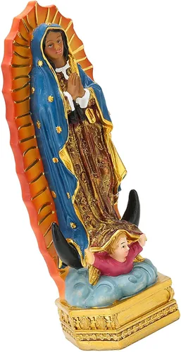 Miniatura 4 de Estatua de Guadalupe, hermosos detalles estatua cristiana elegante pintada a mano para el hogar